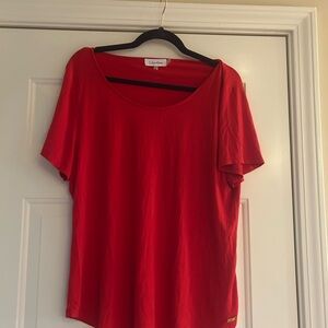 Calvin Klein Scarlet Red Short Sleeve Top Size